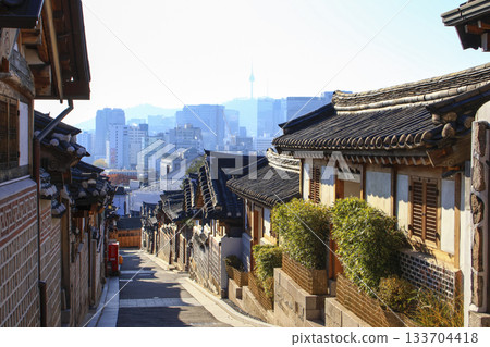 Bukchon hanok village in Seoul. Korea. Bukchon hanok village in Seoul. Korea. 133704418