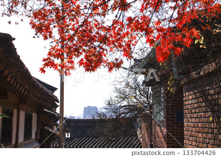 Bukchon hanok village in Seoul. Korea. Bukchon hanok village in Seoul. Korea. 133704426
