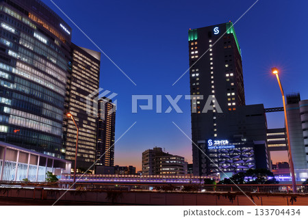 Night view around Yokohama Station during the Christmas season Night view around Yokohama Station during the Christmas season 133704434