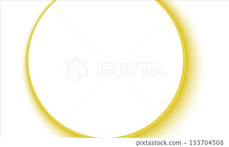 Bright Yellow Circular Ring With Soft Glow On White Background for Branding and Modern Design 133704508