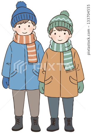 冬天的衣服的男孩 133704555