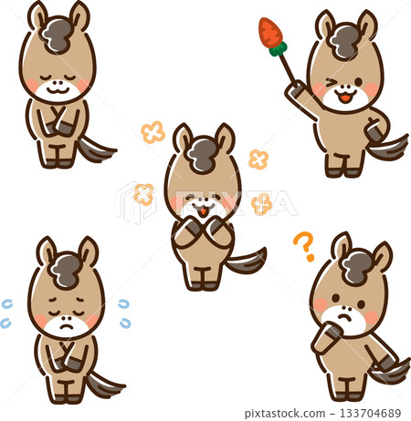 Horse character various pose set 2 Horse character various pose set 2 133704689