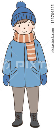 冬天的衣服的男孩 133704825