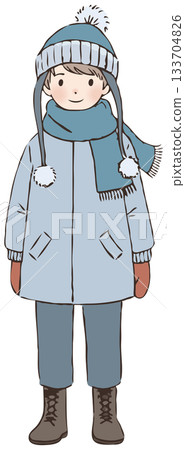 冬天的衣服的男孩 133704826