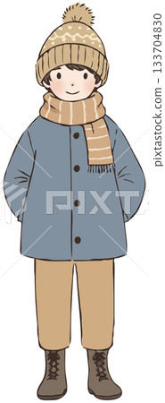 冬天的衣服的男孩 133704830