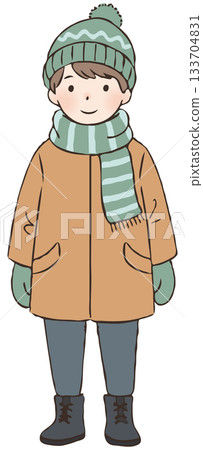 冬天的衣服的男孩 133704831
