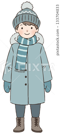 冬天的衣服的男孩 133704833