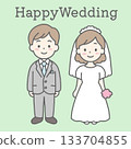 Bride and groom having a wedding 133704855