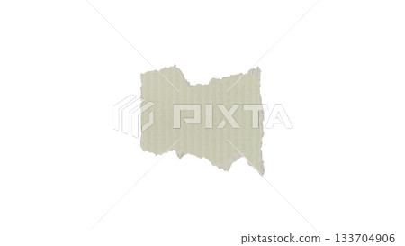 Ripped beige paper scrap with textured edges isolated on white background Ripped beige paper scrap with textured edges isolated on white background 133704906