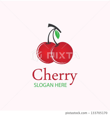 Cherry logo design template. vector illustration. 133705170