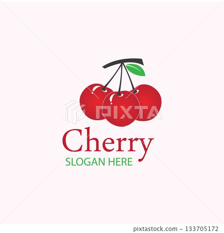 Cherry logo design template. vector illustration. 133705172