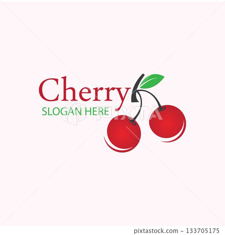 Cherry logo design template. vector illustration. 133705175