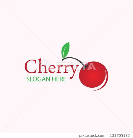 Cherry logo design template. vector illustration. 133705183