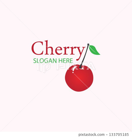 Cherry logo design template. vector illustration. 133705185