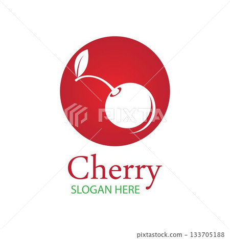 Cherry logo design template. vector illustration. 133705188