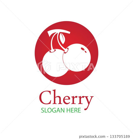 Cherry logo design template. vector illustration. 133705189