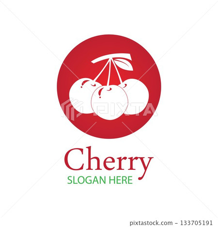 Cherry logo design template. vector illustration. 133705191
