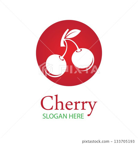 Cherry logo design template. vector illustration. 133705193