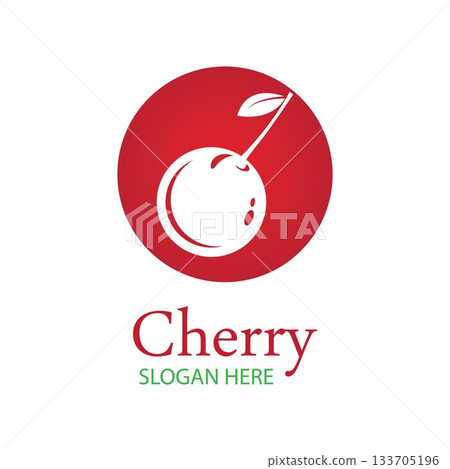 Cherry logo design template. vector illustration. 133705196