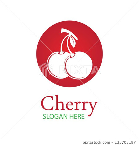 Cherry logo design template. vector illustration. 133705197