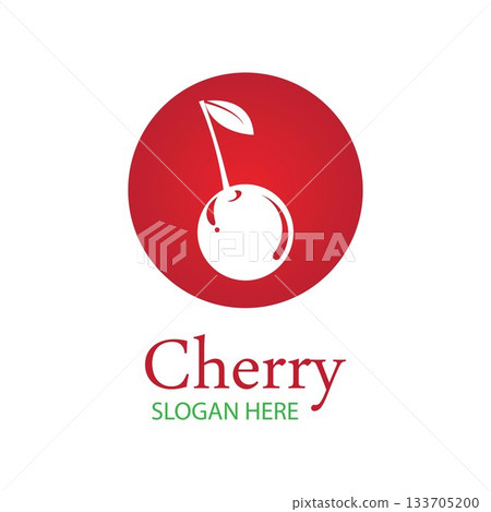 Cherry logo design template. vector illustration. 133705200