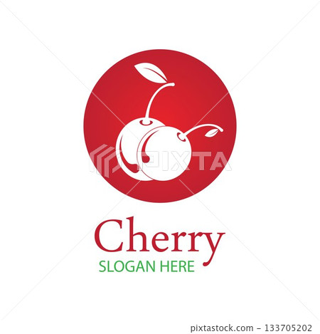 Cherry logo design template. vector illustration. 133705202