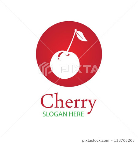 Cherry logo design template. vector illustration. 133705203