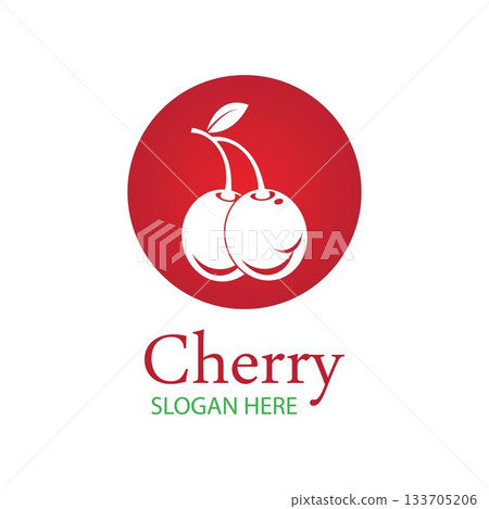 Cherry logo design template. vector illustration. 133705206