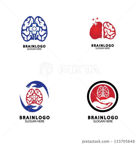 Brain logo designs concept vector, Health Brain Pulse logo, Brain care logo template vector Brain logo designs concept vector, Health Brain Pulse logo, Brain care logo template vector 133705648