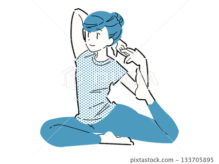 女子正在做後彎瑜珈姿勢 133705895