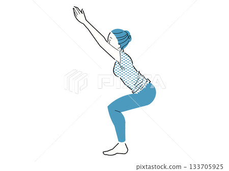 Chair pose woman doing yoga Chair pose woman doing yoga 133705925