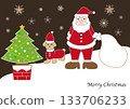 Happy Christmas with Santa and dog 133706233