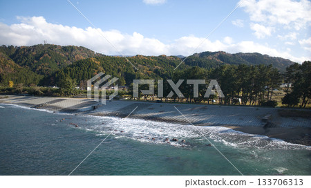 Scenery around the Sasagawa district of Asahi Town, Toyama Prefecture, Japan Scenery around the Sasagawa district of Asahi Town, Toyama Prefecture, Japan 133706313