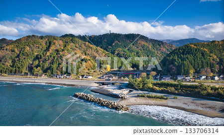 Scenery around the Sasagawa district of Asahi Town, Toyama Prefecture, Japan Scenery around the Sasagawa district of Asahi Town, Toyama Prefecture, Japan 133706314