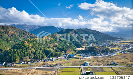 Scenery around the Sasagawa district of Asahi Town, Toyama Prefecture, Japan Scenery around the Sasagawa district of Asahi Town, Toyama Prefecture, Japan 133706347