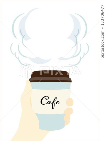 手拿著咖啡館咖啡(拿鐵咖啡) 手拿著咖啡館咖啡(拿鐵咖啡) 133706477