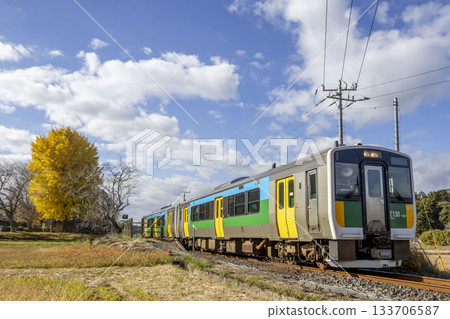 A Kururi Line train departing from Hirayama Station 133706587
