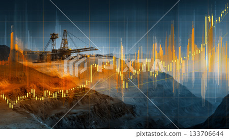分析礦業投資：露天礦場址與數位商品圖表 133706644