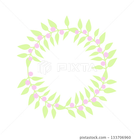 Easter circle frame, wreath with branches. Vector illustration. Easter circle frame, wreath with branches. Vector illustration. 133706960