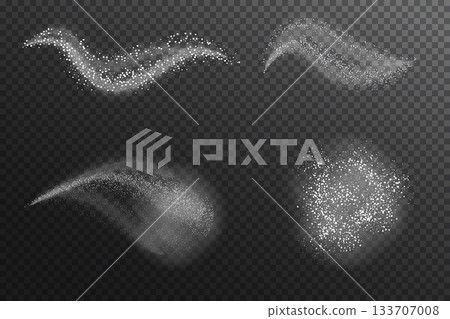 Realistic snow splash. vector illustration design element for Christmas. 133707008