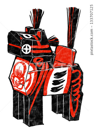 傳統手工藝品 Miharu Koma 黑馬印花風格 紅黑 133707125