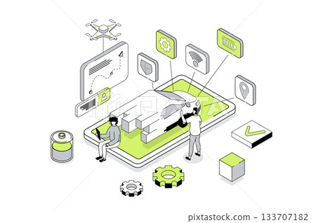 Smart Car Isometric Concept 133707182
