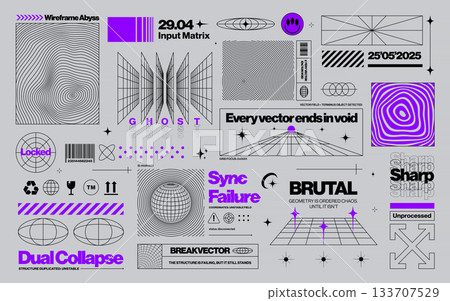 Modern Geometric Brutalist Elements 5 133707529
