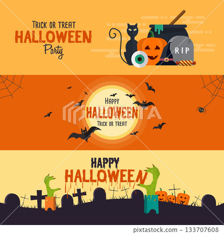 Happy halloween banners 133707608