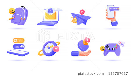 Modern 3d Icons 133707617