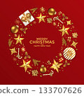 Holiday New year card - 2019 on red background 5 133707626