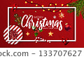 Merry christmas card with ornaments 133707627