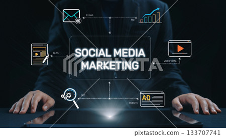 Social Media Marketing Strategy and Engagement Visualization Elide 133707741