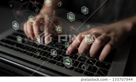 Sustainable supply chain and global environmental network concept Parse 133707944