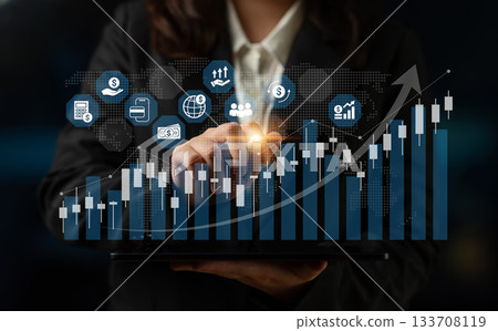 Financial growth and investment strategy analytics concept Parse 133708119